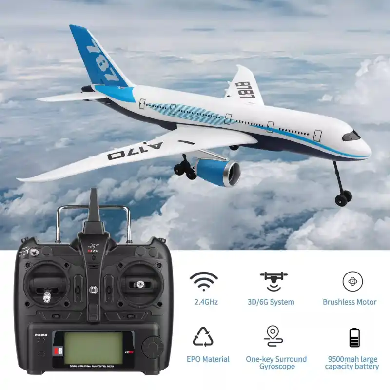 WLtoys A170 RC Airplane EPO Craft Foam Electric Outdoor Remote Control Glider Plane Fixed Wing Aircraft