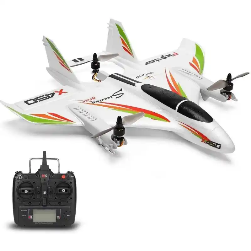 Wltoys X450 RC Plane 2.4G 6CH Fixed Wing Brushless RC Glider 3Flight Modes Vertical Take-off Landing RC Helicopter