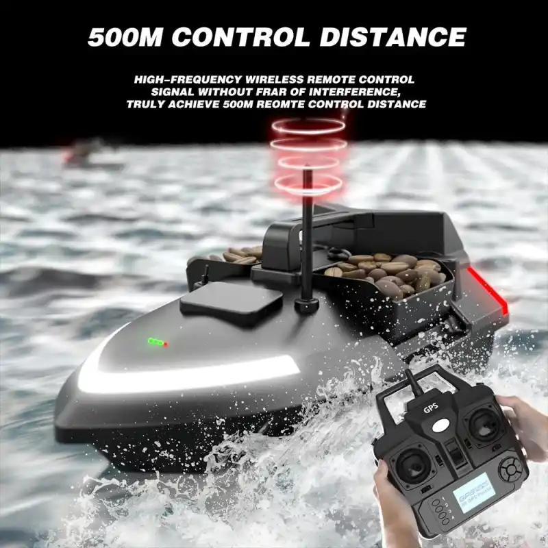 Flytec V020 Bait Boat GPS Fishing Bait Boat 500M With 3 Bait Tanks Fish Finder 2KG Loading Automatic Cruise/Return Fishing Boat