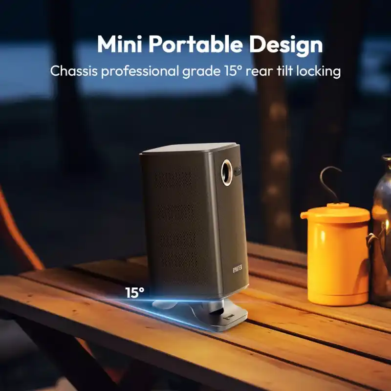 BYINTEK UFO P70X Mini Projector 10000mAh Upgraded Battery Powered Portable Projector 3D 4K Camping Use Pocket Projector