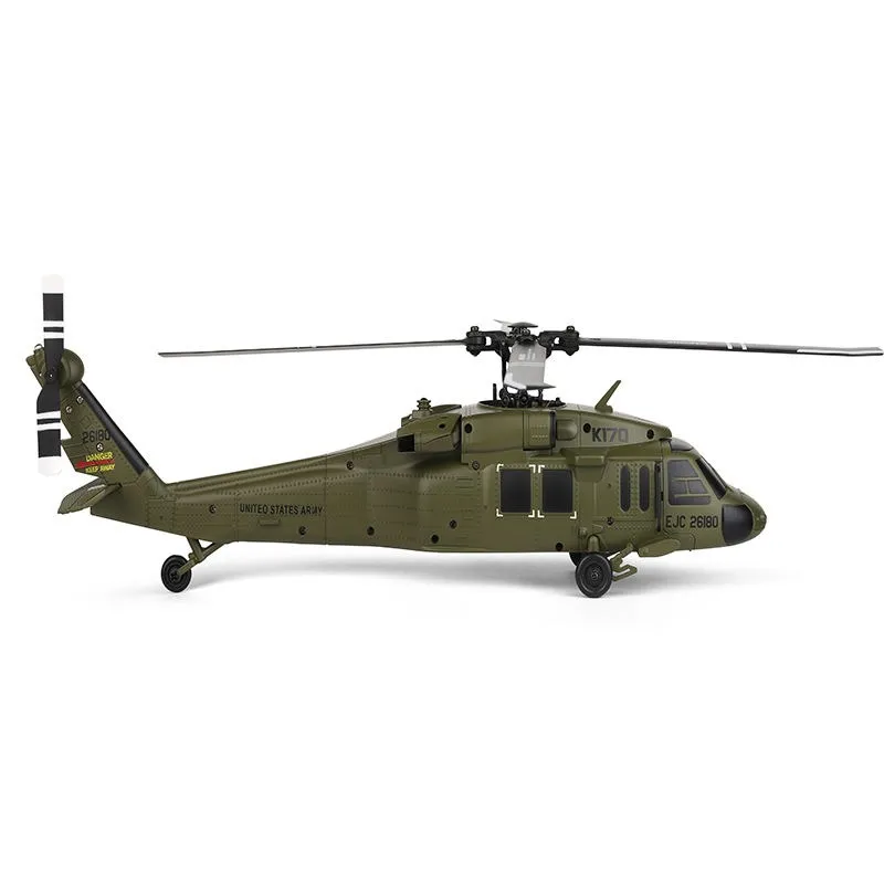 Wltoys K170 UH-60L 2.4G 4CH 6-Axis Gyro Brushless Motor Military Green RC Helicopter RTF XK K170