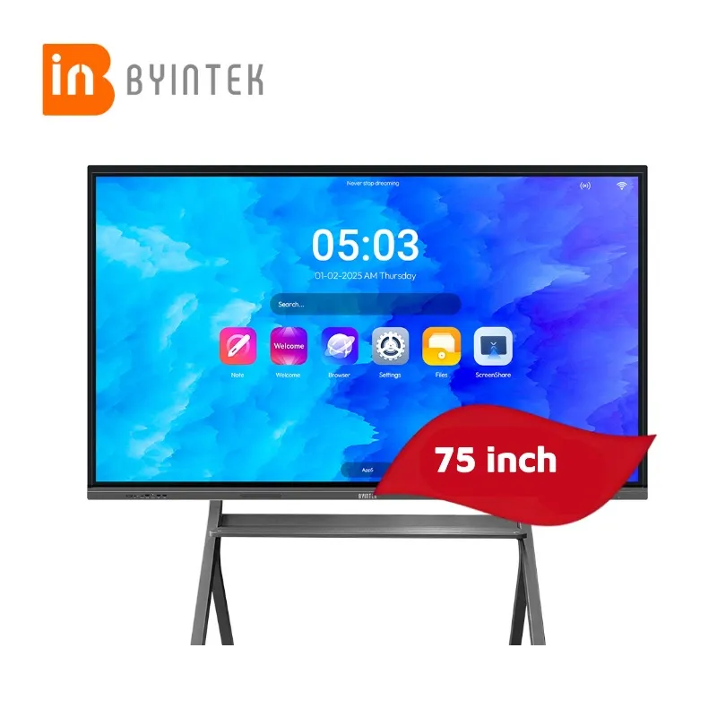 BYINTEK Smart Internactive Whiteboard 75 Inch Interactive Smart Whiteboard IFP 75 Inch Smart Board Interactive Screen