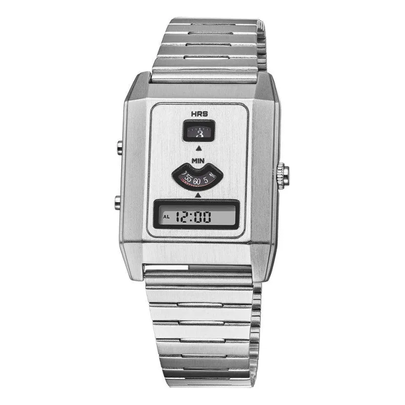 Men's Rectangle Dial Hybrid Watch Stainless Steel Available in India