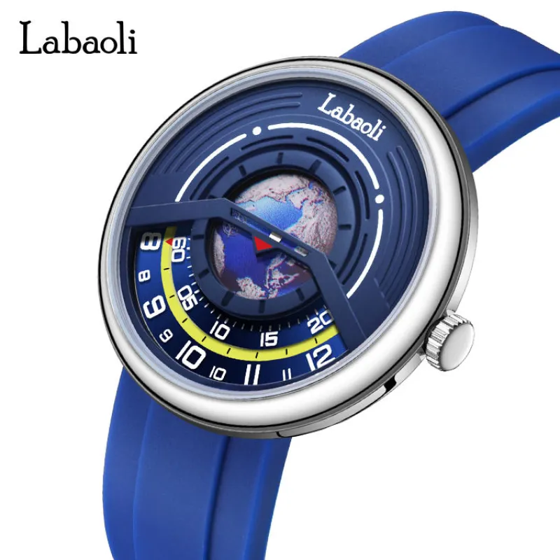 LABAOLI Top Brand Luminous Waterproof Custom logo Luxury Starry Sky Mens Quartz Sports Watch with Silicone Strap Quartz Watches