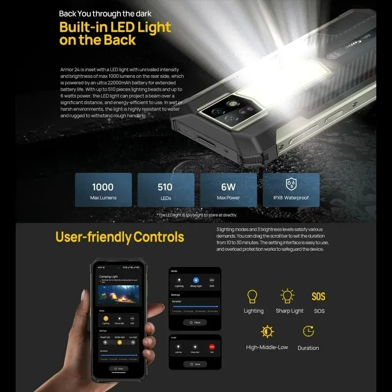 Ulefone Armor 24 Rugged Phone Night Vision Camera ( 24GB + 256GB )