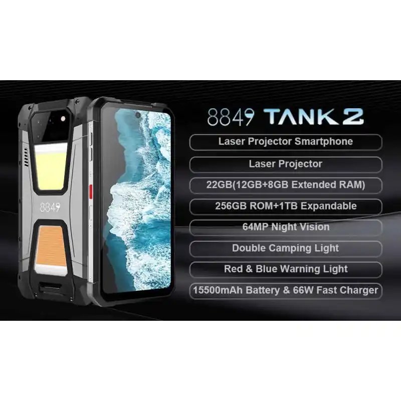 Unihertz 8849 Tank 2 Laser projector phone 24gb + 512gb