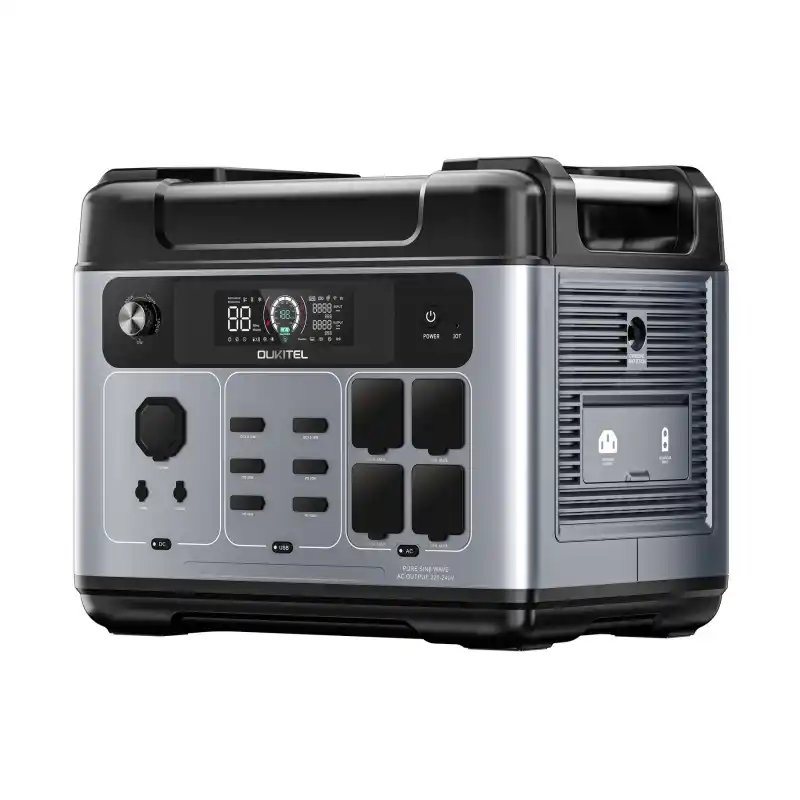 Oukitel P2001 Plus Portable Powerstation 2400W Support 220v UPS Fast Charging Surge.