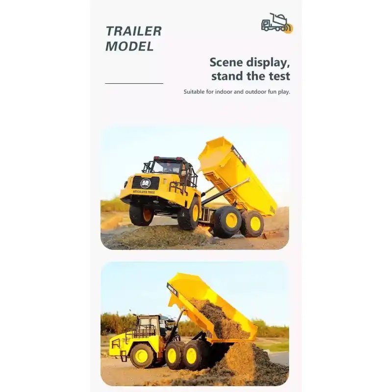 Huina 1553 Engineering Truck 1/16 11CH 2.4G Electric Sound and Light Alloy Metal Dumper RC