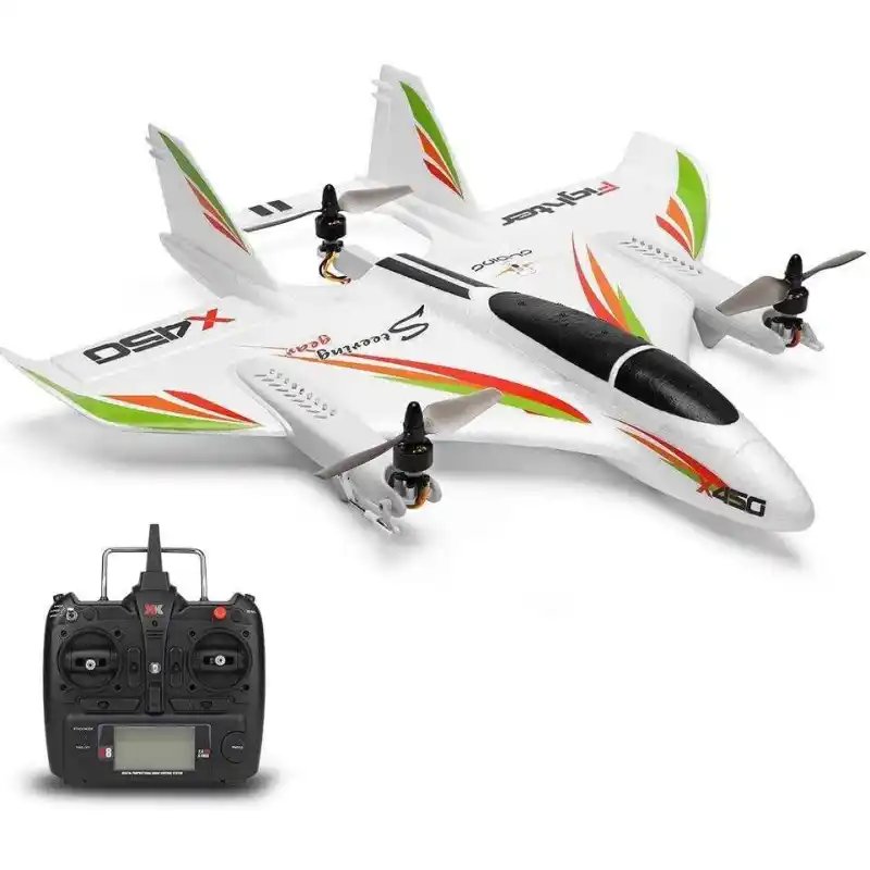 Wltoys X450 RC Plane 2.4G 6CH Fixed Wing Brushless RC Glider 3Flight Modes Vertical Take-off Landing RC Helicopter
