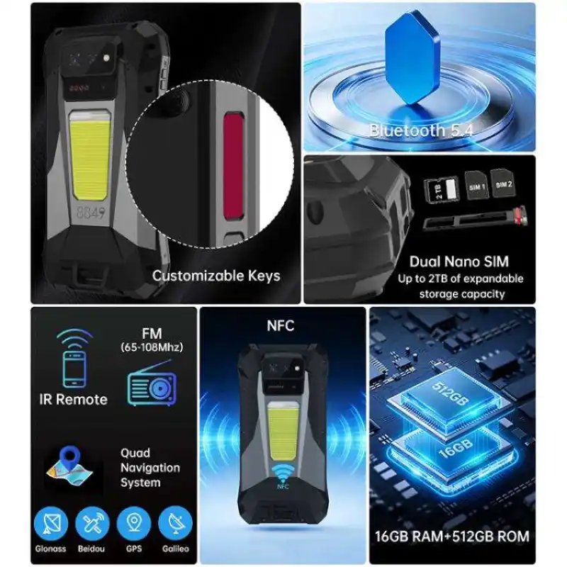 Unihertz 8849 Tank X 220 Lumen Projector phone