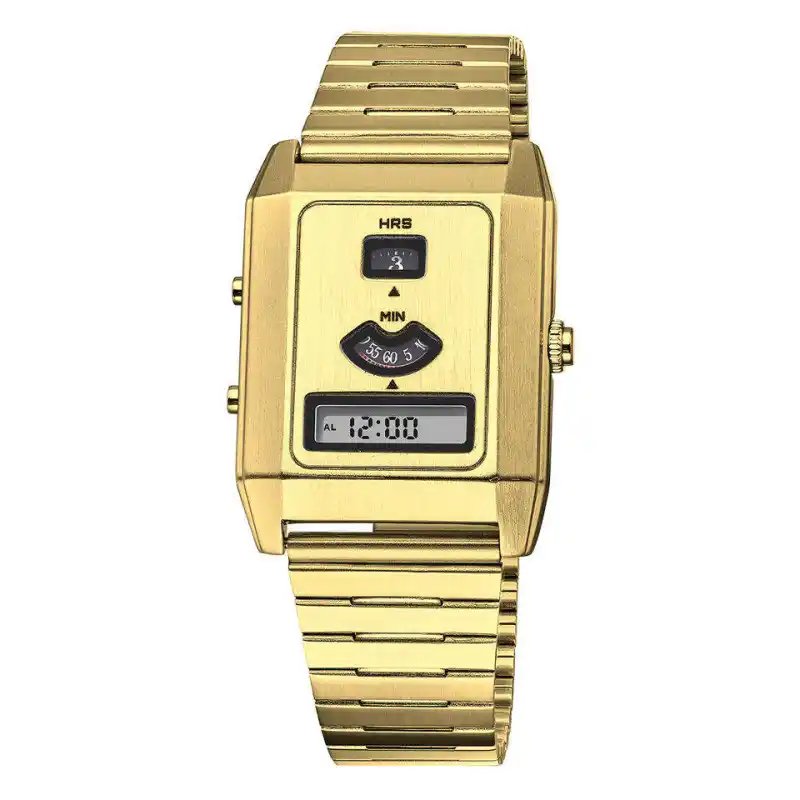 Men's Rectangle Dial Hybrid Watch Stainless Steel Available in India