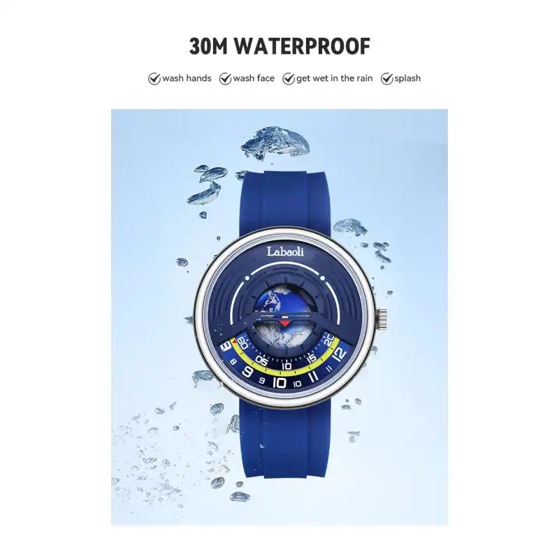 LABAOLI Top Brand Luminous Waterproof Custom logo Luxury Starry Sky Mens Quartz Sports Watch with Silicone Strap Quartz Watches